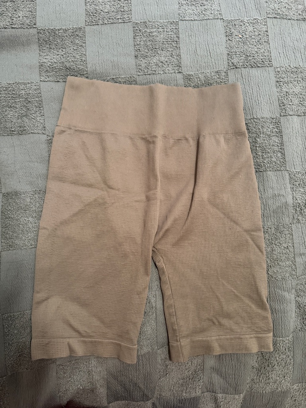 High-Rise Ribbed Bike Shorts in Green